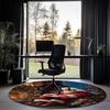 Christmas Santa Claus Printed Round Rug Carpet Chair Rug Area Rug Entryway Doormats,for Office Chair Living Room Bedroom Kitchen Room.