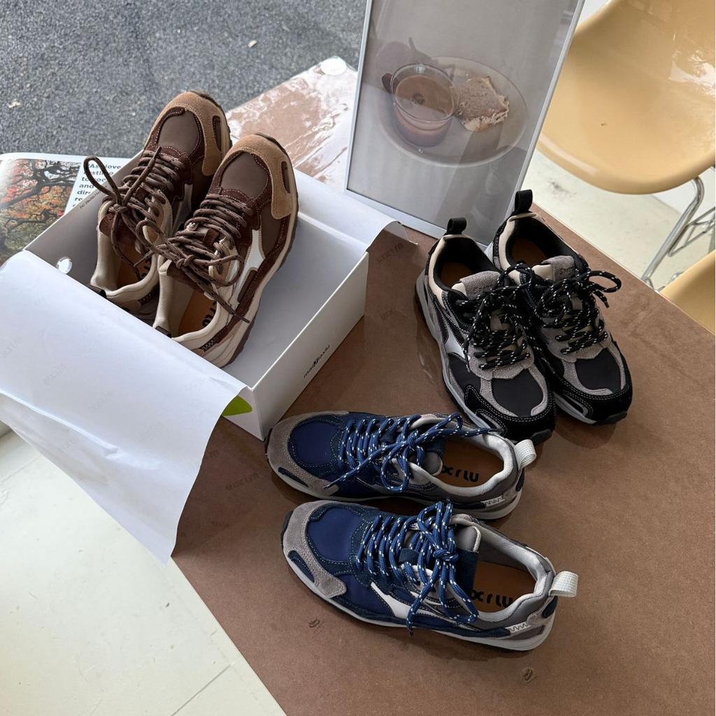 2025 new leopard print round head platform lace-up casual sports style women's single shoes mountaineering dad shoes running shoes