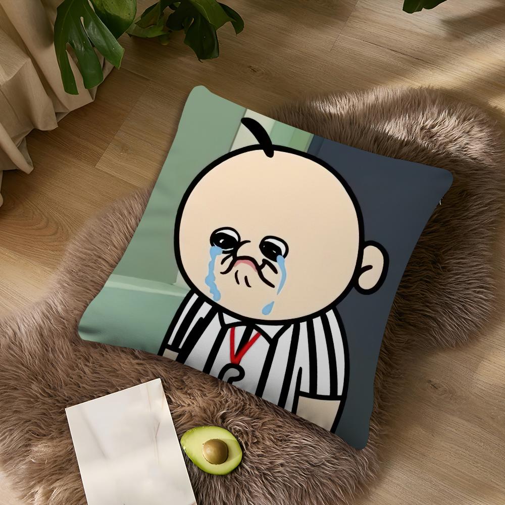 Funny Bbangbbangs Cartoon cushion cover Living Room Accent Couch Back Support Square Lounge Restful Nap Companion Pillow Case