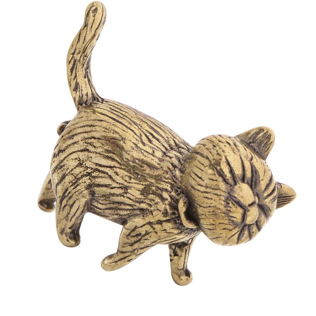 Metal Cats Decors Figurines Animal Statue Cats Decorative Objects for Living Room,Bookshelf,Side Table Decorations