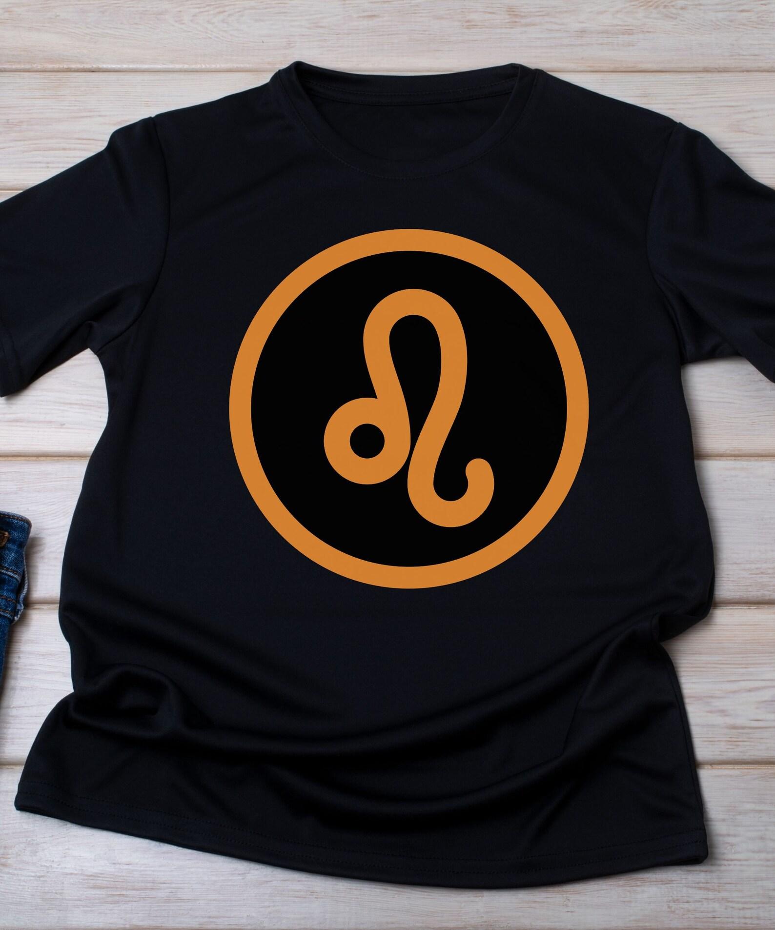 Leo the Lion zodiac symbol, zodiac shirt, Leo symbol in a circle, zodiac decor, zodiac sign, Unisex Jersey Short Sleeve Tee L