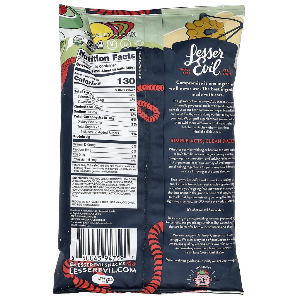 LesserEvil, Space Ball, Outer Planet Pizza, 5 oz (142 g)