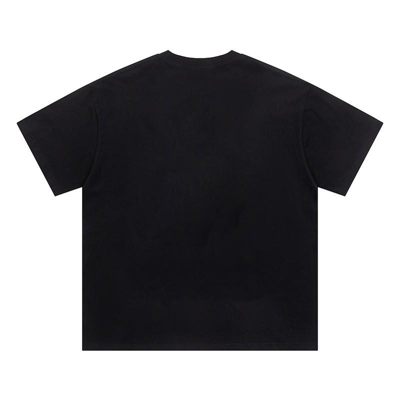 Unisex Loose Fit Cotton T-Shirt Set With Embroidered Letter Design Casual Sportwear