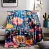 Cozy All-Season Flannel Throw Blanket with Vibrant Floral Print - Perfect for Couch, Bed, Office Naps & Travel - Soft, Reversibl
