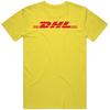 Dhl Delivery Courier Service Company Logo Vintage Retro Daisy Yellow T Shirt