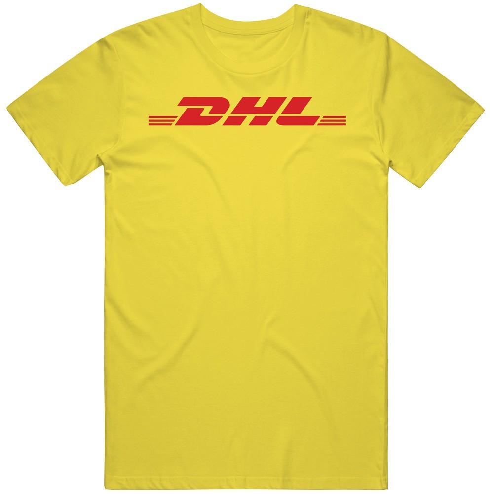 Dhl Delivery Courier Service Company Logo Vintage Retro Daisy Yellow T Shirt