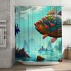 Modern Fish Design Shower Curtains made of Waterproof Polyester Fabric Great Addition for Bathroom Decor