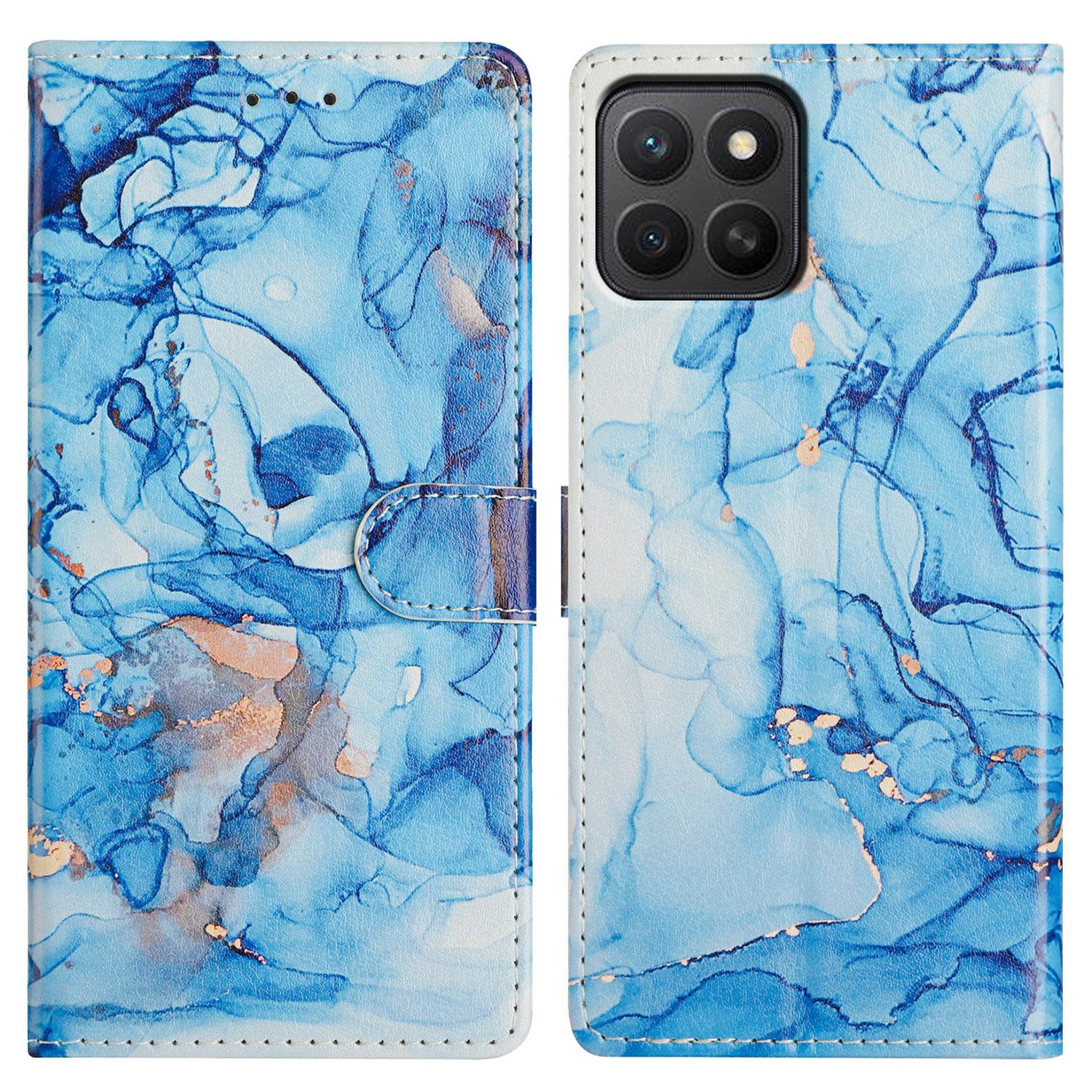 

For Honor X8c 4G Wallet Phone Case PU Leather Flip Cover with Stand Card Holder Painted Design H