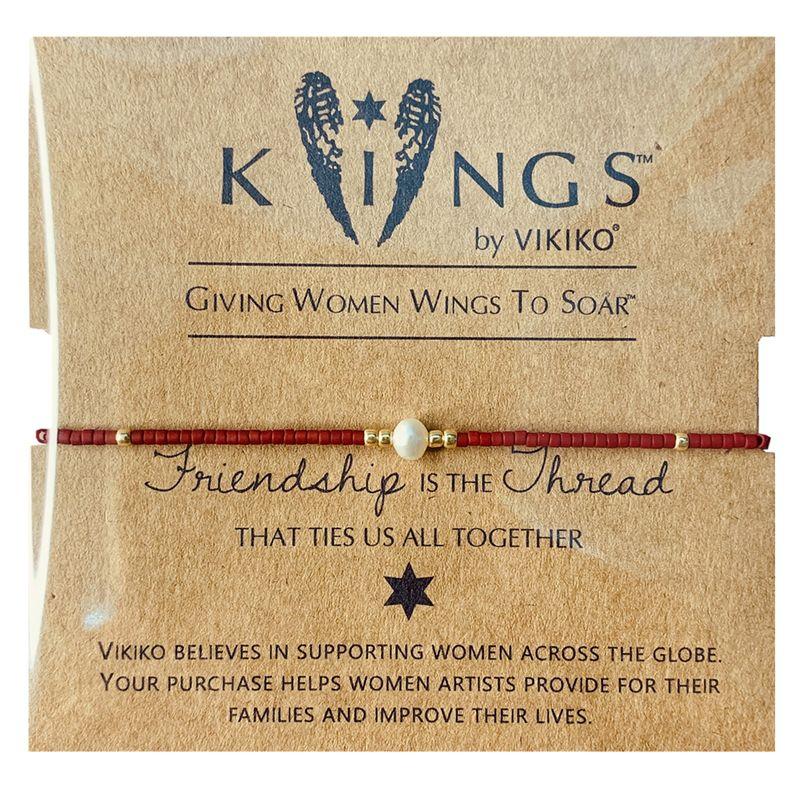 

Vikiko Дизайн по интересам Свежий светло-зеленый 1,5 м Браслет из натурального жемчуга Подругам Летнее украшение Такой же подарок This life red