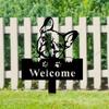 Metal French Bulldog Memorial Garden Stake Sign Yard Marker