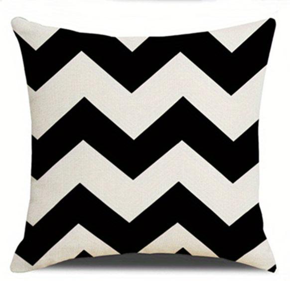 Black and White Geometric Patterned Pillowcase Suitable for Living Room and Bedroom Decoration Pillow Insert Not Included