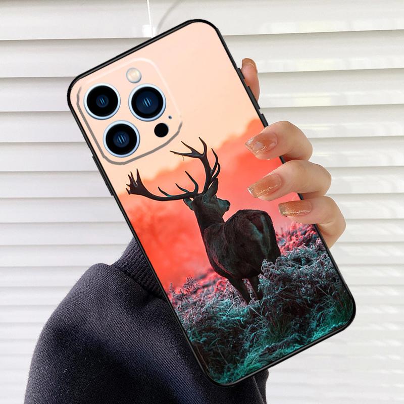 Deer Phone Case For iPhone 17 16 15 14 11 12 13 Pro Max Mini 15 16 Plus 16e 17Air Cover Fundas