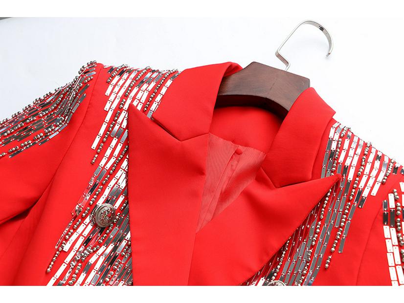 2023 Early Autumn Women's Luxurious Sequin Beaded Blazer – European & American Style