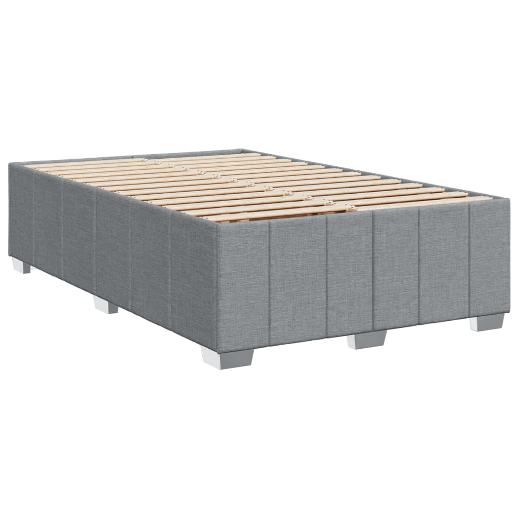 Box Spring Bed with Mattress Light Grey 120 x 190 cm Fabric