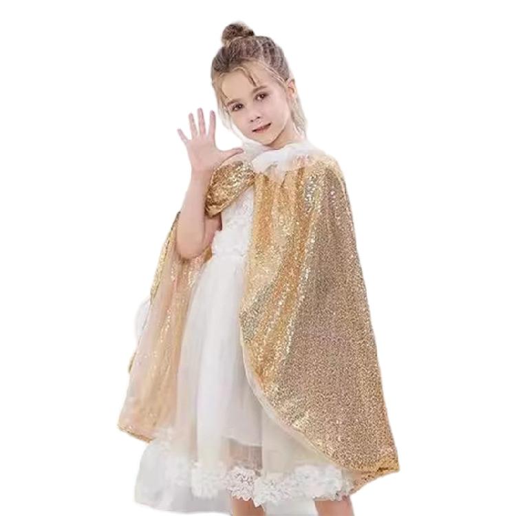 Funkelnder Pailletten Prinzessinnenumhang für Damen Mädchen Halloween Geburtstag Cosplay Weihnachtsumhang Prinzessinnenumhang Kostüm