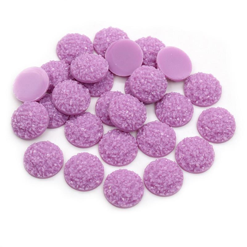 Natural Ore Druzy 8mm 10mm 12mm 40pcs Multi-Color Flat Back Resin Cabochons Dome For Bracelet Earrings DIY Jewelry Findings