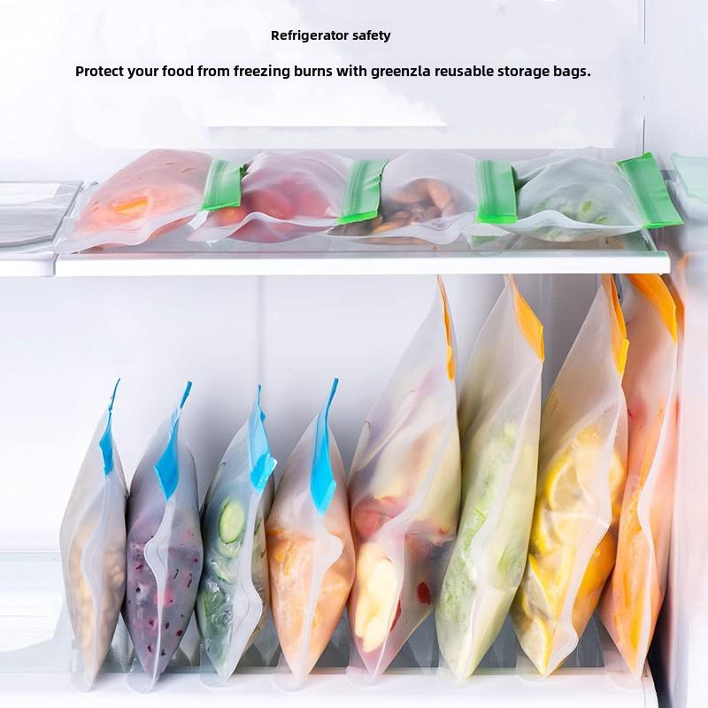 Reusable PEVA Ziplock Bags for Preserving Fruits & Vegetables In Refrigerator