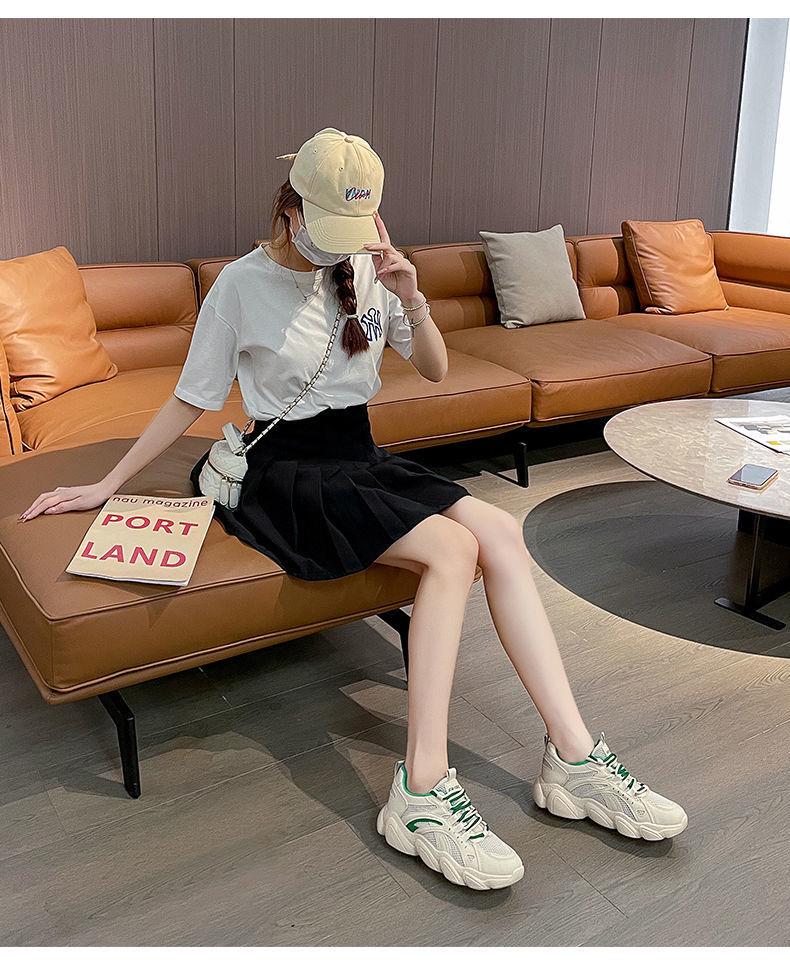 Women's Trendy Dad Shoes: Versatile, Thick-Soled, Height-Boosting, Casual Sports Sneakers for Spring and Autumn.