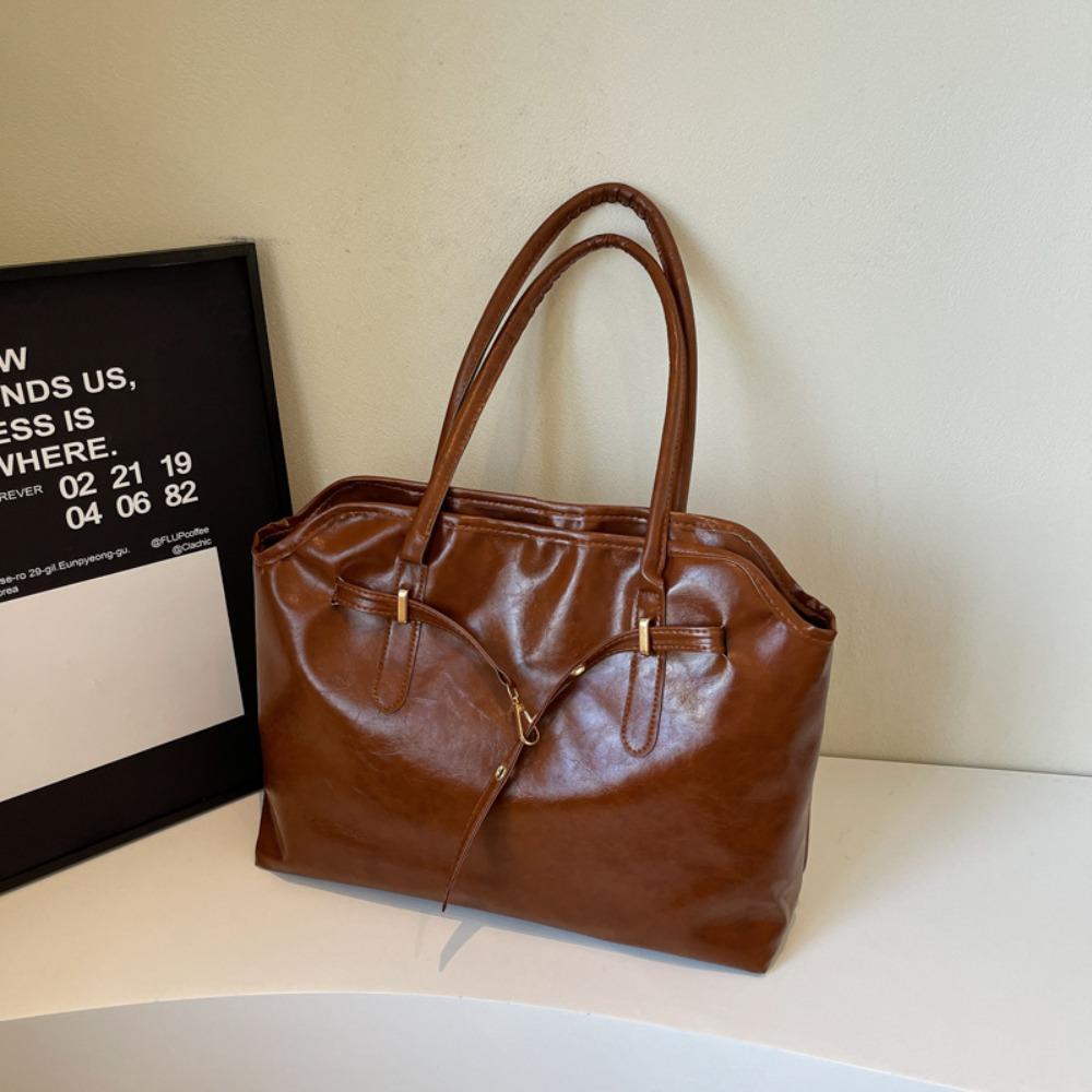 

Жіночий портфель у корейському стилі, коричнева сумка-тоут, модна ретро сумка через плече, для подорожей коричневий