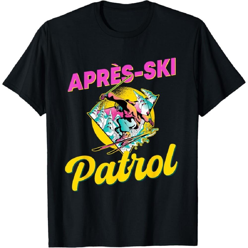 

Ретро 80-х Одежда для лыжного патруля Апре-ски Футболка для катания на лыжах 90-х S