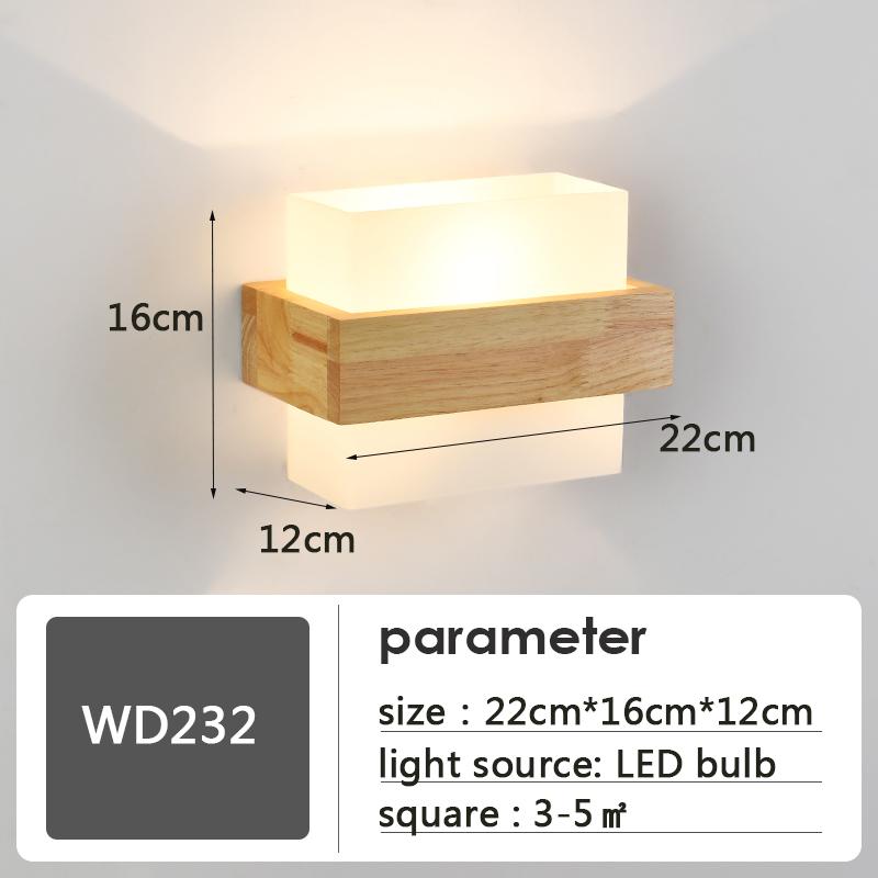 Simple Modern Sconce Wall Light Nordic Living Bedroom Foyer Reading Wood Lighting Bedside Aisle Home Indoor Background Wall Lamp