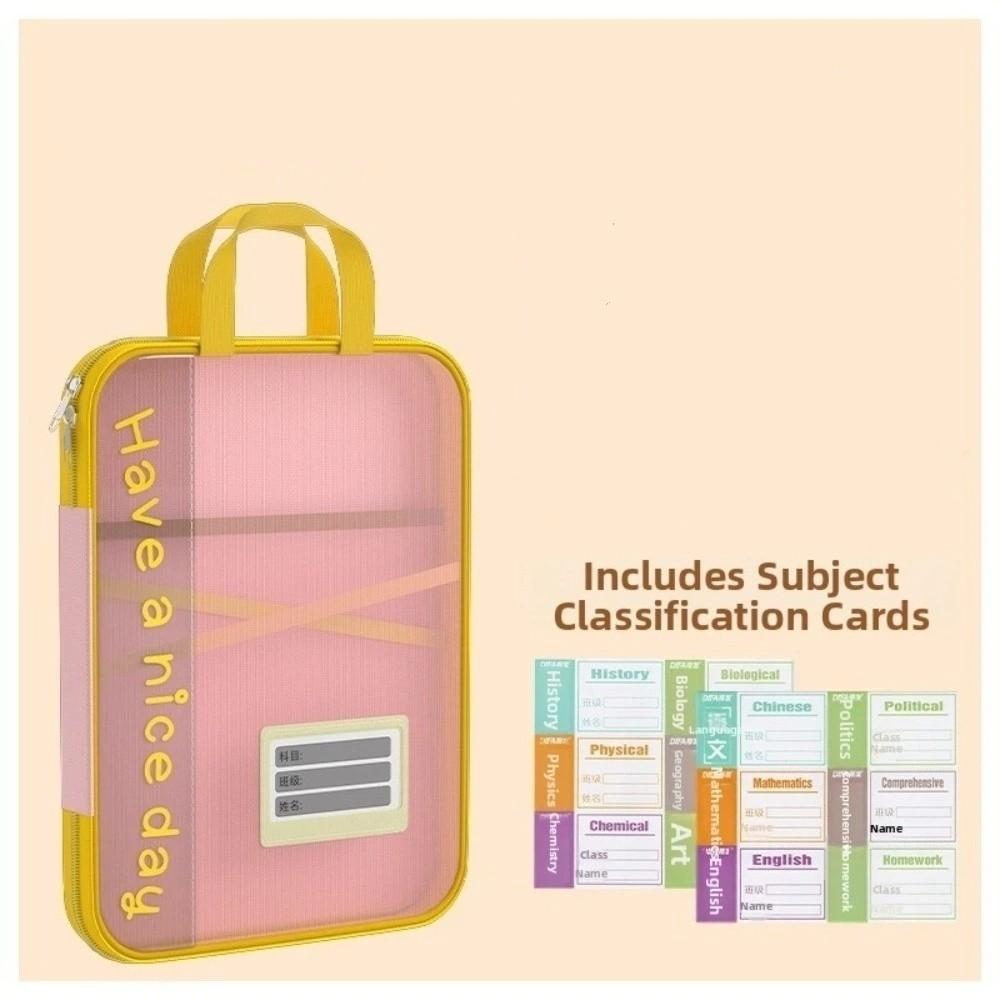 Waterproof File Storage Bag Large Capacity Transparent Study Pouch  Office Supplies