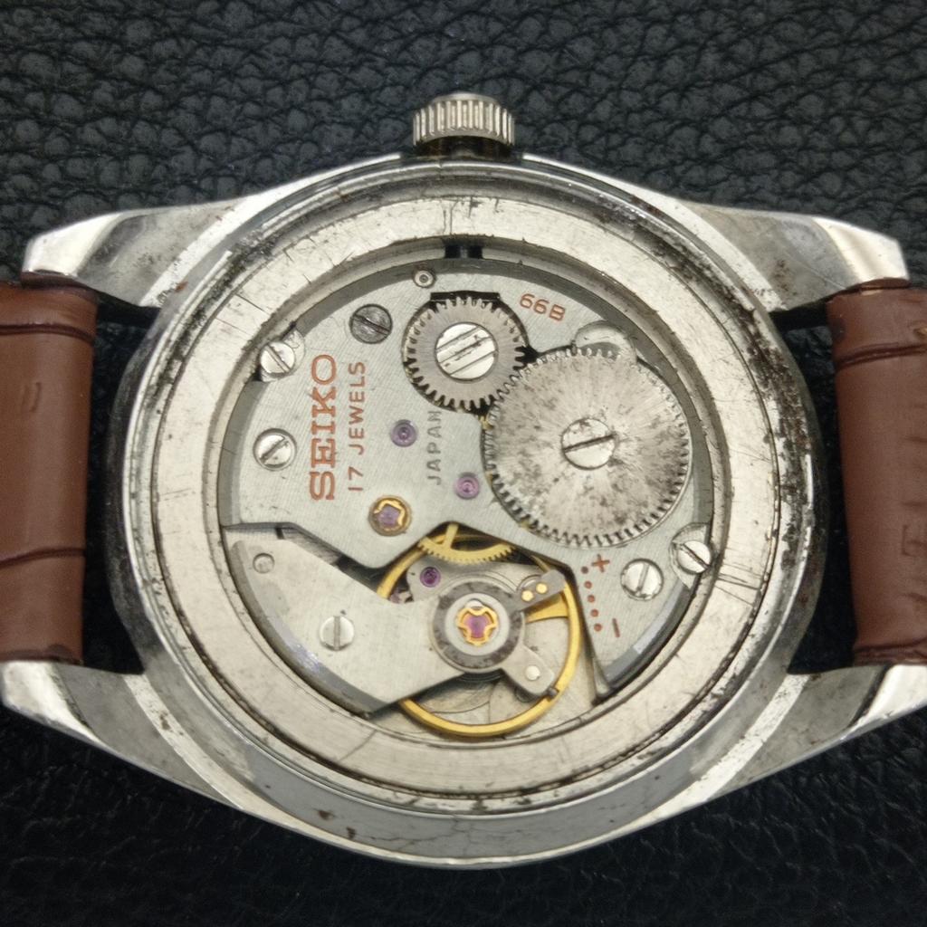 VINTAGE SEIKO HAND-WINDING 66B JAPAN MENS WHITE COLOR DIAL WATCH a703921-1 R213g-a703921
