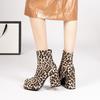 High Heel Platform Women Boots Fashion Leopard Zebra-stripe Punk Style Shoes Woman Custom Winter Women's Ankle Booties WSH4929