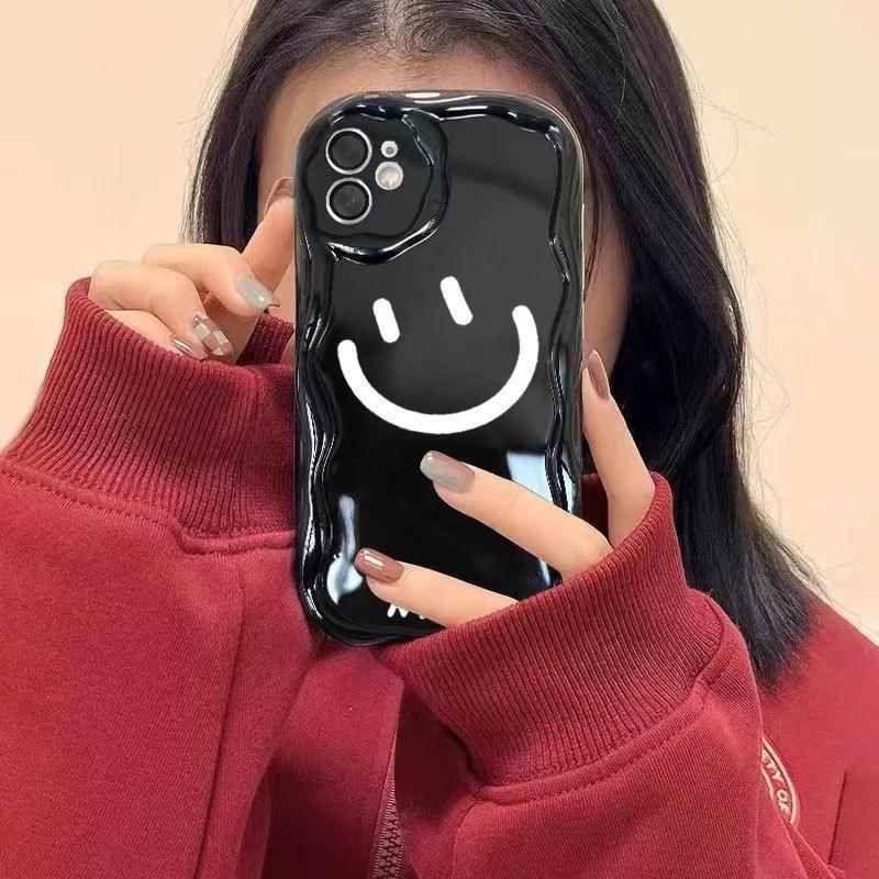 NICE Funny Smiling Face Expression for Apple 17 Mobile Phone Case Couple Women for IPhone13promax Anti-fall 15