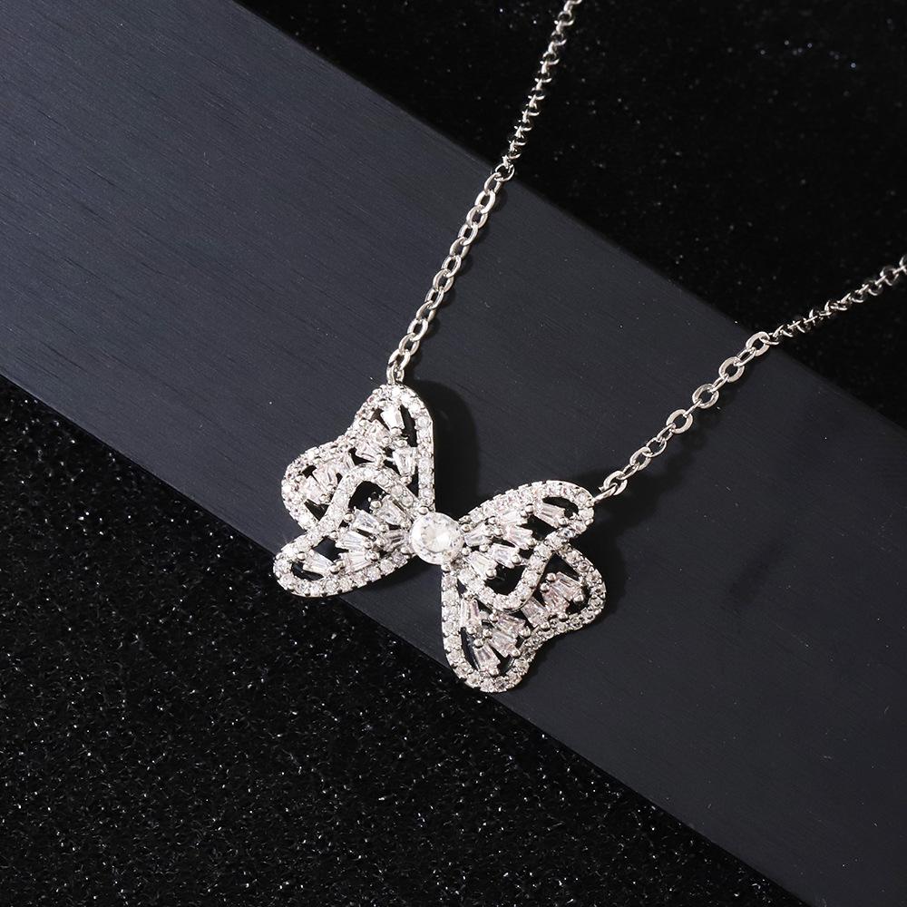 Elegant Butterfly Diamond Necklace - High-End Versatile Jewelry