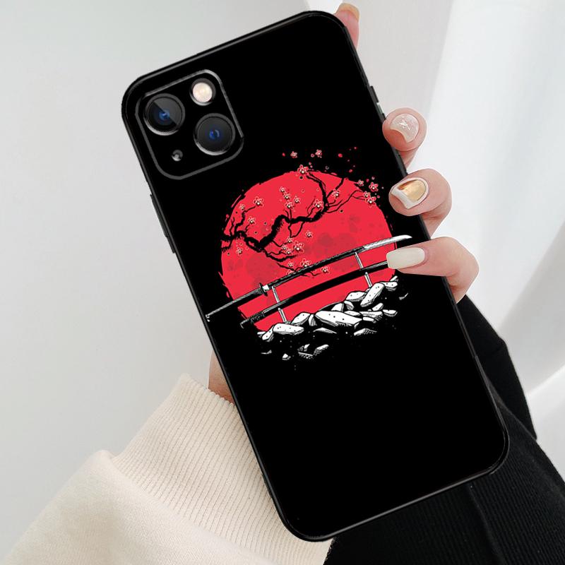 Japan Samurai Ninja Ronin Phone Case For iPhone 13 14 15 16 Pro Max 11 12 XS XR X Plus Shockproof Bumper Soft Cover