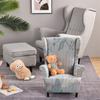 Kids High Back Armchair Cover Elastic King Back Sloping Single Sofa Slipcovers Stretch Children Wing Chair Cover Protector