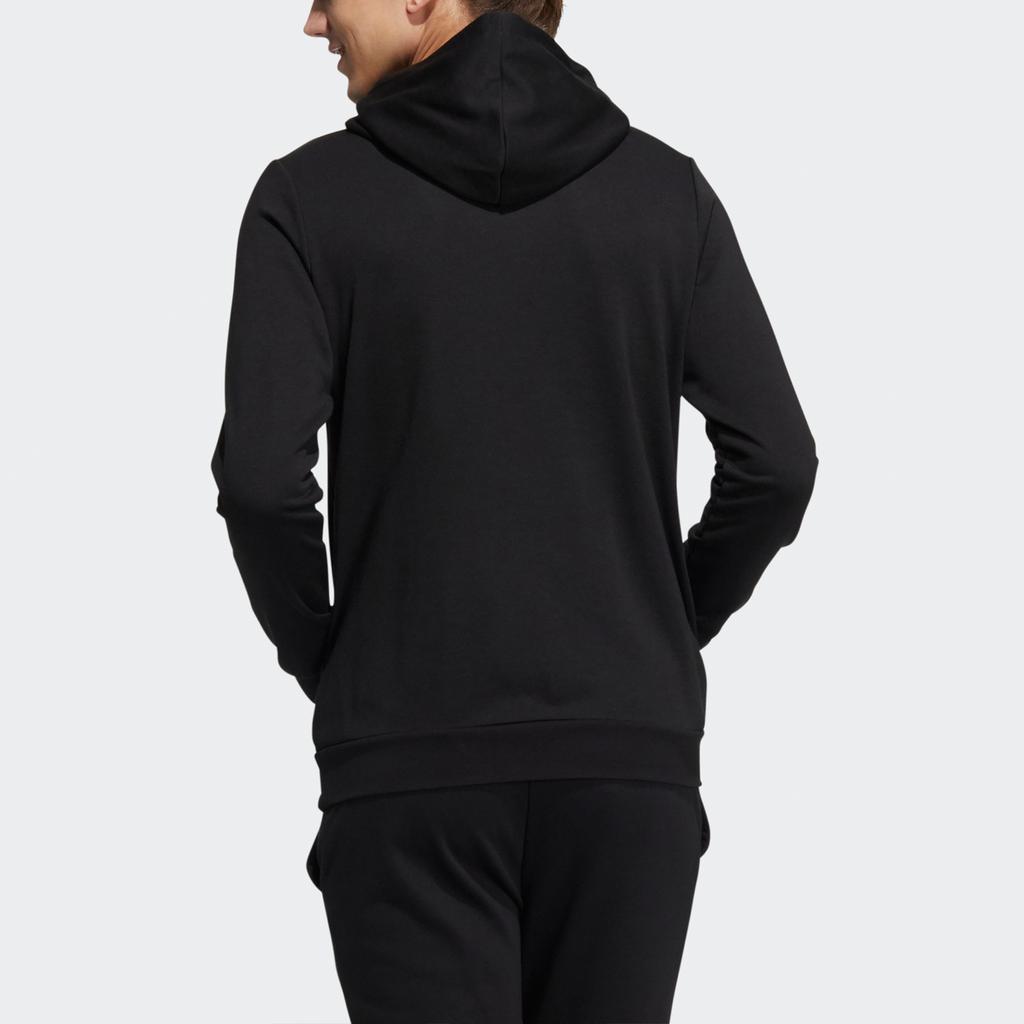 Adidas Neo Logo Print Sports Pullover Hoodie Men Hoodies Black H14187