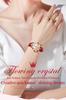 OLEVS Women's Watch Set - Easy-to-Read Bracelet Watch - Premium Stainless Steel - Calendar, 3 ATM Water Resistance, Luminous Gold/Silver (Red)
