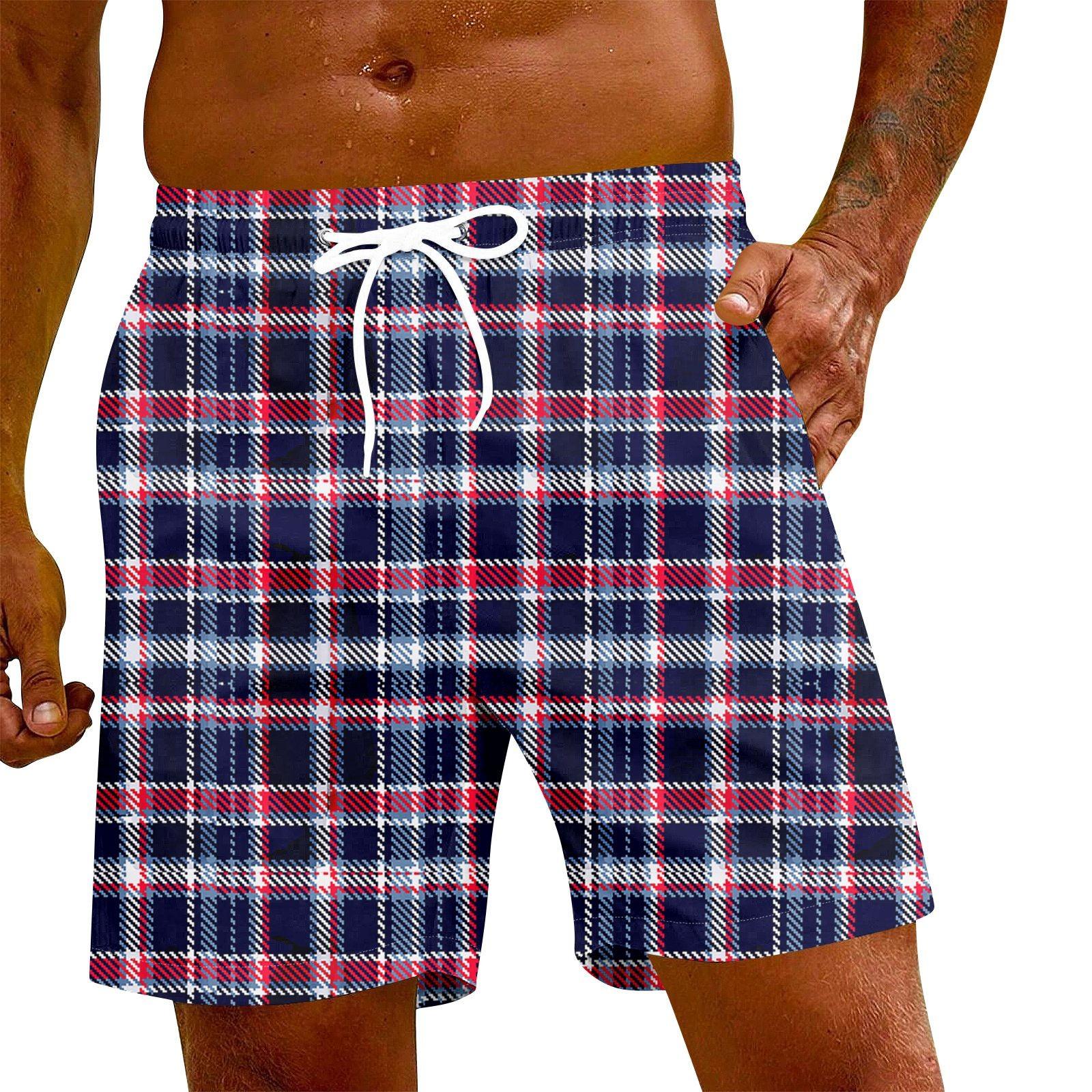 

Мужские модные повседневные штаны для йоги с принтом и эластичным поясом, пляжные шорты XXL тёмно-синий