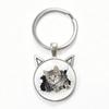 Yin Yang Double Cat Ear Gem Keychain - Trendy Unisex Alloy Accessory