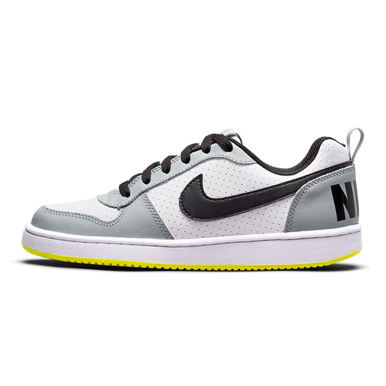 New Nike Court Borough Low White Black Wolf Grey GS 839985-104