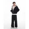 Unisex Retro Deconstructed Silhouette Fur Collar Hooded Jacket for Autumn/Winter