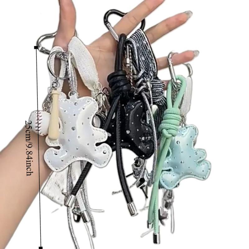 Bag Charm Braided Rope Bag Pendant High-grade Love Tassel Keyring  Female Lady Girl