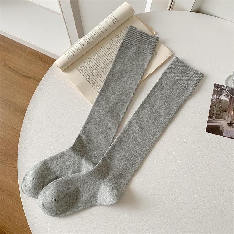 

Department Of Solid Color Gray Calf Socks Versatile College Style Wear Stacking Socks Cotton All-In-One Machine Long Tube Skull Sew One size світло-сірого кольору