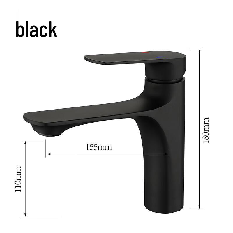 MDNG Matte Black Single Hole Swivel Basin Faucet