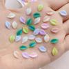 200Pcs Cute Mini Cartoon Colored Leaves Resin Figurine Crafts Cabochon Ornament Jewelry Manicure Hairpin Making Accessories