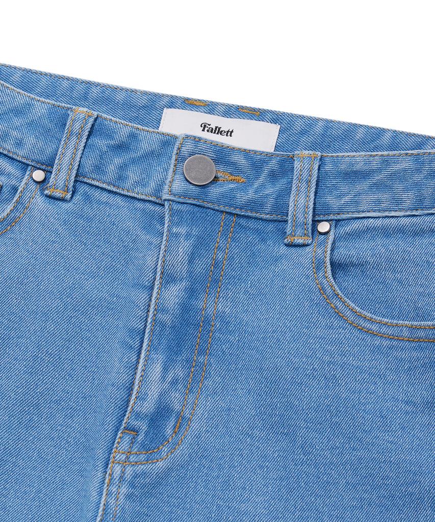FALLETT Fringe Bootcut Denim Pants Blue