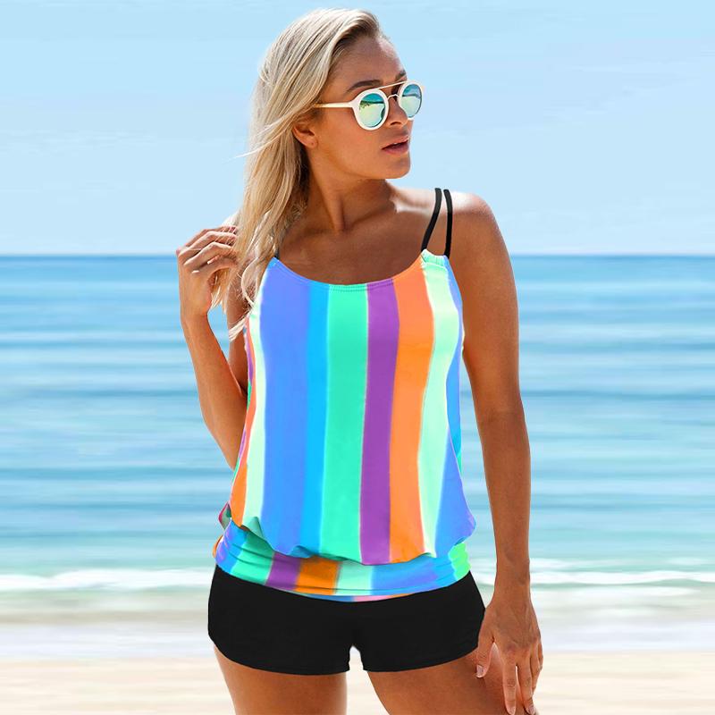 

Женский купальник-бикини с цветочным принтом на бретельках и бретельках-танкини