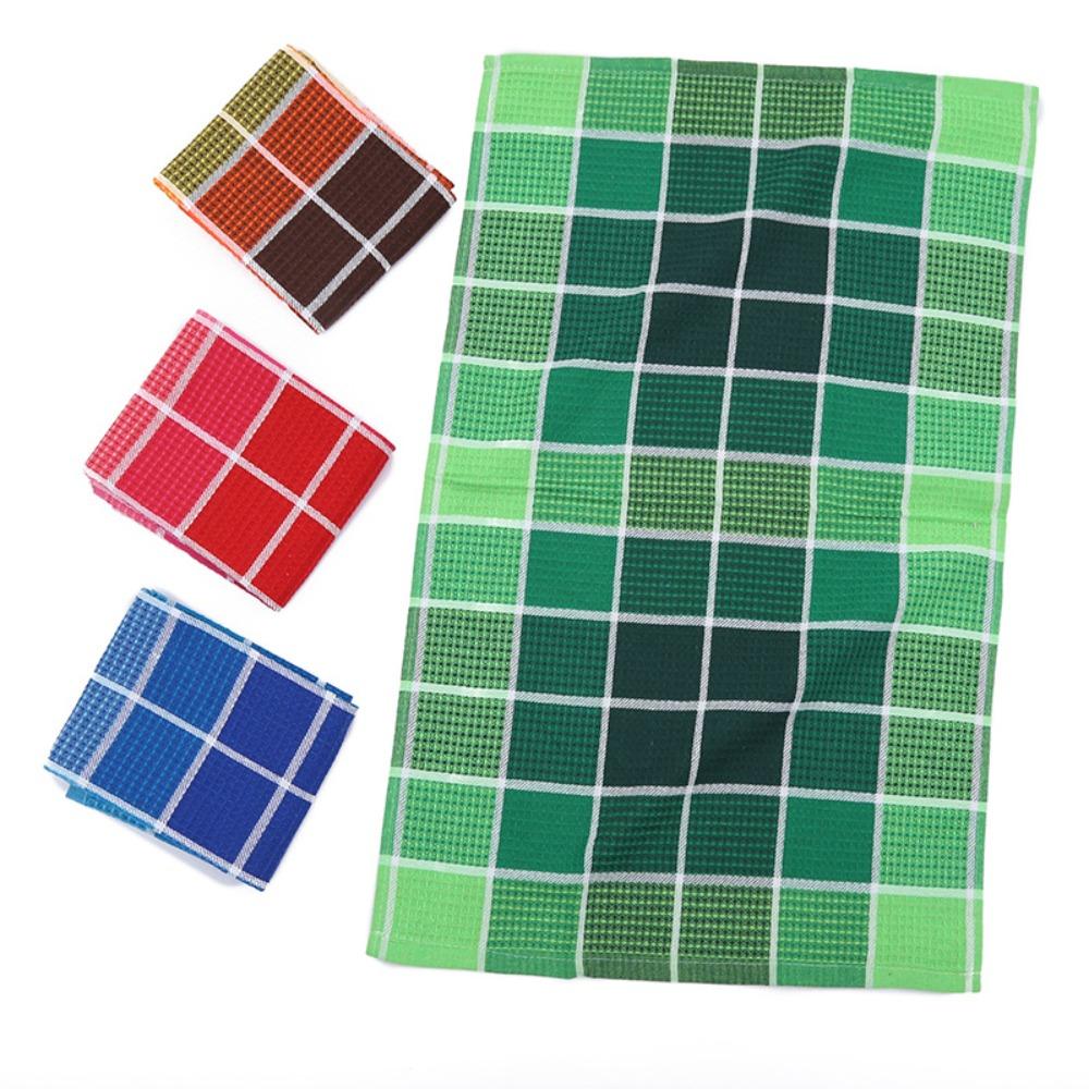 4 Pieces Soft Kitchen Grid Dish Towel Cotton Yarn Tea Towel Waffle Cleaning Clothes  Pot
