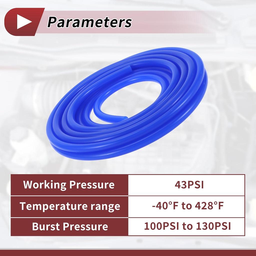1 Pcs for Air and Water Silicone Vacuum Tubing Hose High Temperature Automotive Vacuum Line 16.4Ft 3/16" 4mm ID 2.5mm Thickness Blue 130PSI Max