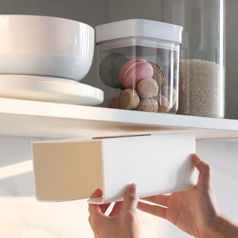 Wandmontierte Taschentuchbox Selbstklebendes Taschentuchregal Serviettenhalter Spender Ablage Heim Platzsparendes Regal Boite A Mouchoir Murale