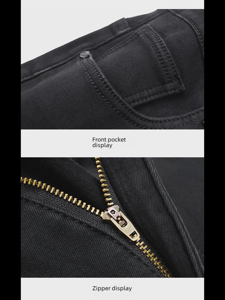 Seiko Men's Slim Elastic Black Jeans - Size S, Perfect for Students & Nightclub Wear