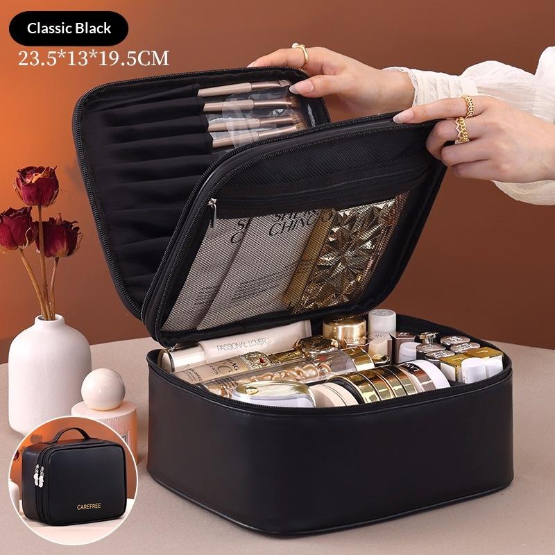 

Double-layer Large Women s Makeup Bag, Portable Multifunctional Cosmetic Storage Bag, Large Capacity Toiletry Box Pencil Case