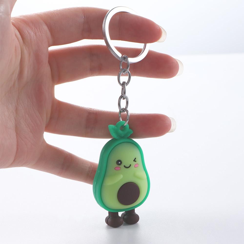 Key Rings Doll Key Ring Bag Pendant Simulated Fruit 3D Keychain Smiling Avocado Avocado Keychain